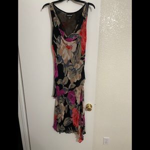 Black & Flower tank midi dress.